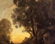 让 巴蒂斯特 卡米耶 柯罗 : The Italian Goatherd, Evening